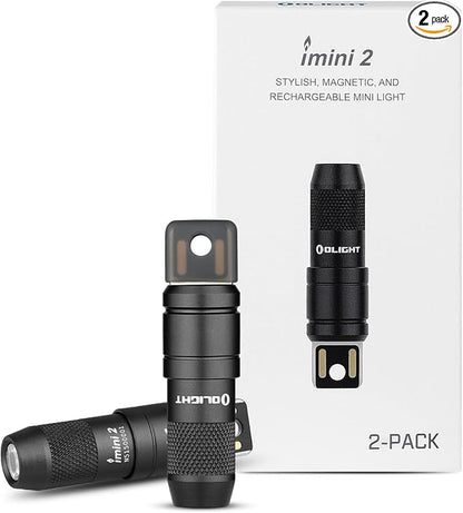 OLIGHT 2 Pack IMINI 2 EDC Rechargeable Keychain Flashlight, 50 Lumens Compact by OLIGHT