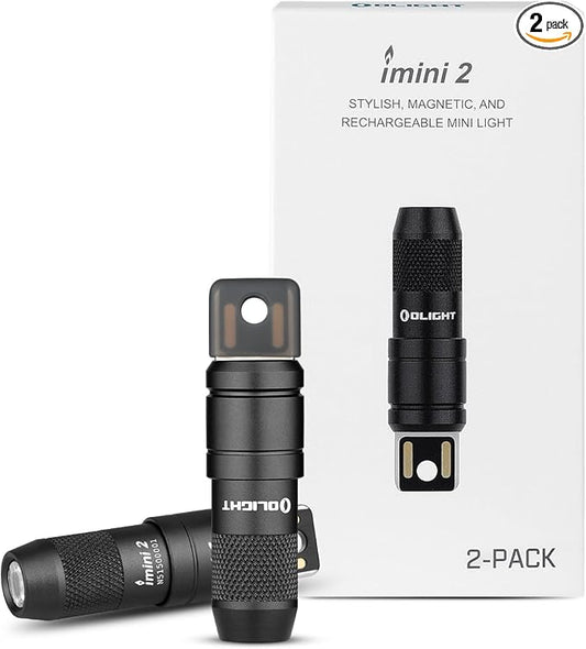 OLIGHT 2 Pack IMINI 2 EDC Rechargeable Keychain Flashlight, 50 Lumens Compact by OLIGHT
