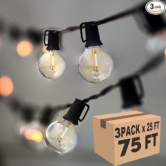 Lampat String Lights, LED 25Ft G40 Globe String Lights by Lampat