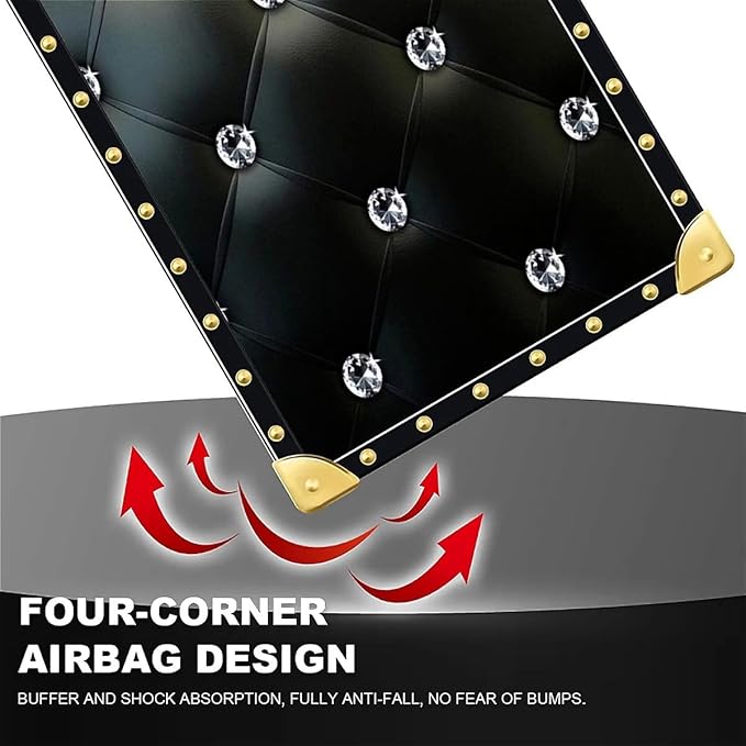Compatible with iPhone 16 Case, Shiny Black Sofa Crystal Luxury Golden - Image 7