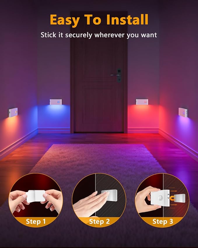 WILLED Motion Sensor Lights Indoor, RGB & Warm White Motion Sensor Night Light - Image 6