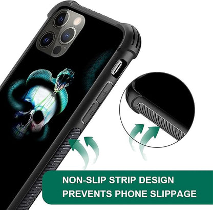 for iPhone 11 Pro Max Case, Skeleton Winding Snake Pattern Graphic Design Girl - Image 3