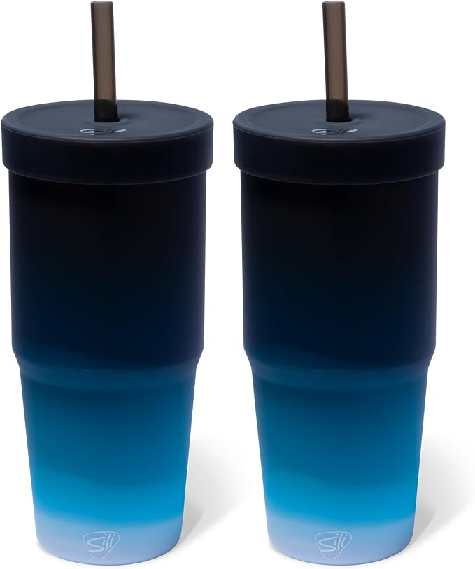 Silipint 32oz Silicone Straw Tumbler – BPA-Free, Unbreakable, Dishwasher Safe – by Silipint