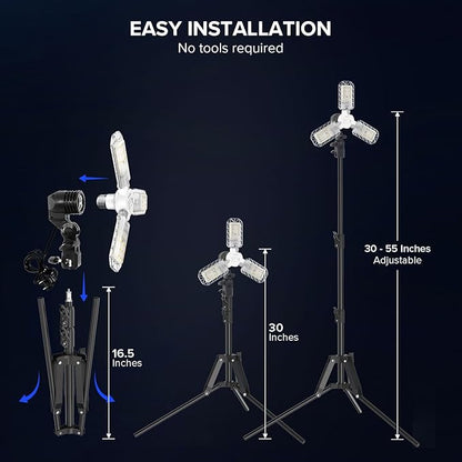 SANSI 300 Watt Equivalent LED Work Light, 3300LM 5000K Portable Camping Lights - Image 6