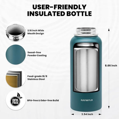 RAYMYLO Insulated Water Bottle 32 oz, Triple Wall Vacuum Stainless Steel - Image 5