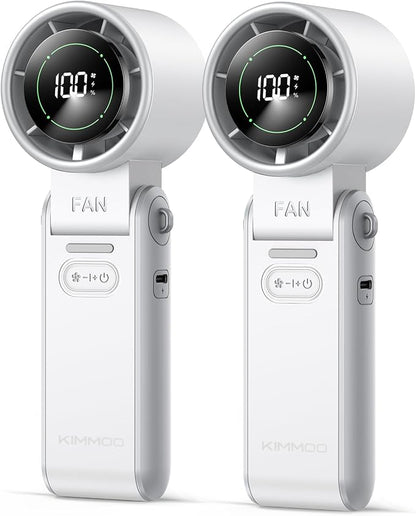 KIMMOO 2 Pack White Portable Handheld Turbo Fan-100 Speeds, Powerful 20000 RPM by KIMMOO
