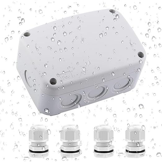 Outdoor Junction Box, Nineleaf White IP66 Weatherproof Electrical Project Boxes by NineLeaf