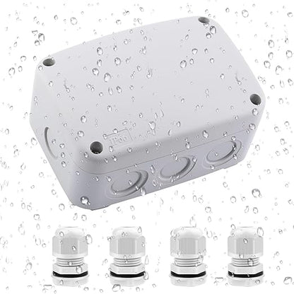 Outdoor Junction Box, Nineleaf White IP66 Weatherproof Electrical Project Boxes by NineLeaf
