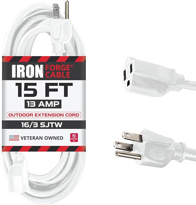 Iron Forge Cable Weatherproof 15 Ft Outdoor Extension Cord by IronForgeCable