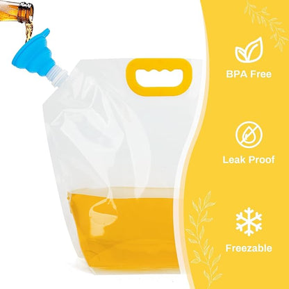 Collapsible Water Container 4-Pack, 1.3Gallon/5L Portable Water Storage Bag - Image 5