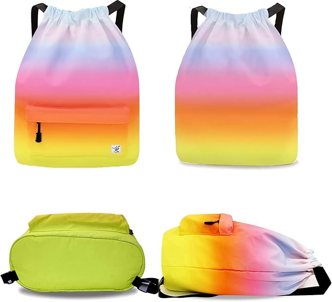 Waterproof Drawstring Bag, Gym Bag Sackpack Sports Beach Backpack - Image 2