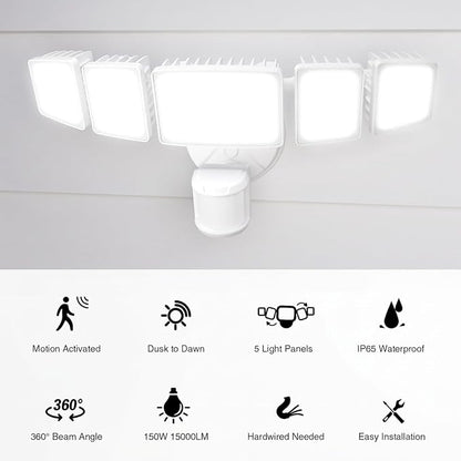 Onforu 150W 15000LM LED Security Lights Motion Sensor Outdoor, Dusk to Dawn - Image 2