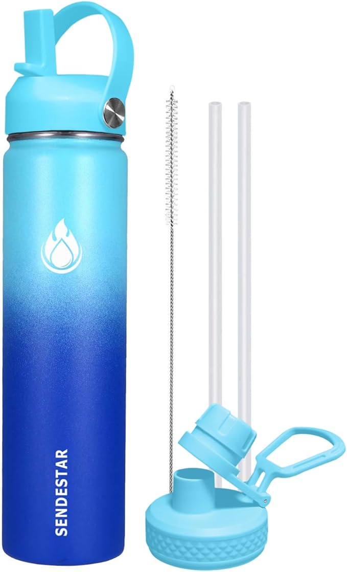 SENDESTAR Stainless Steel Wide Mouth Water Bottle 24oz Double Wall Vacuum by Sendestar