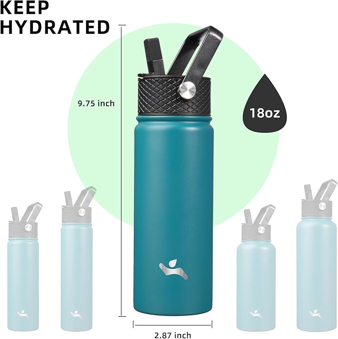 Konokyo 18 oz Insulated Water Bottle Stainless Steel Sport Bottles - Image 5