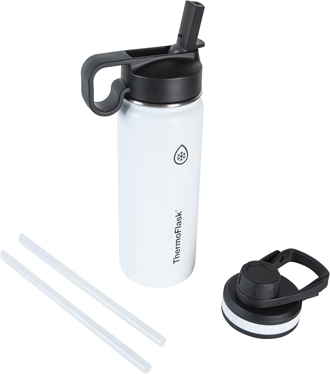 ThermoFlask 18 oz Double Wall Vacuum Insulated Stainless Steel Water Bottle by ThermoFlask