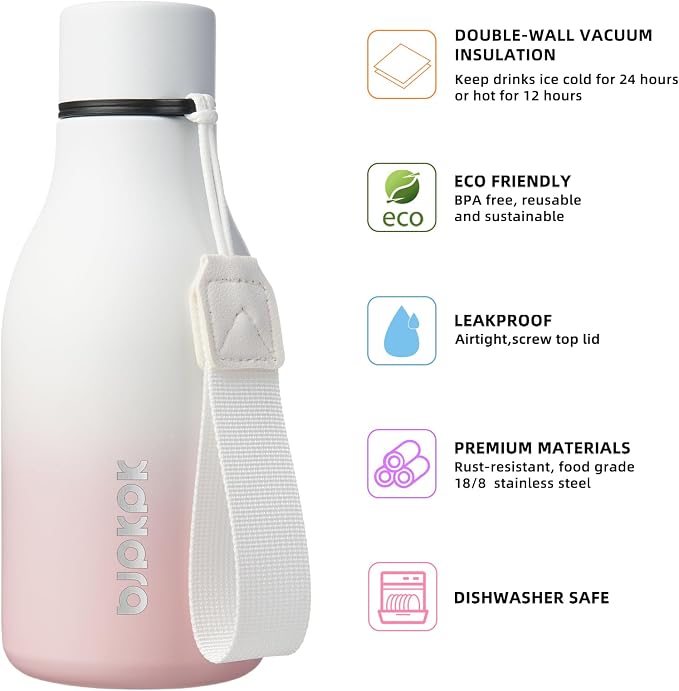BJPKPK Insulated Water Bottles, 12oz Stainless Steel Metal Water Bottle - Image 2