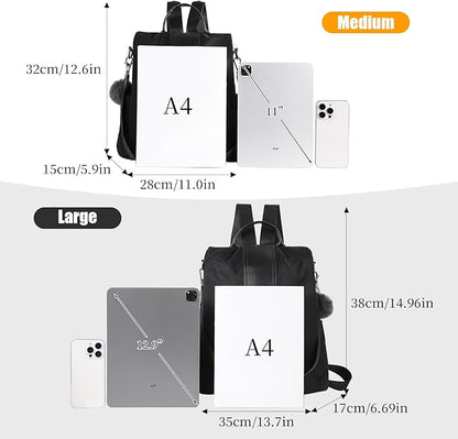 PINCNEL Women Backpack Purse Waterproof Nylon Anti-theft Rucksack Lightweight - Image 2