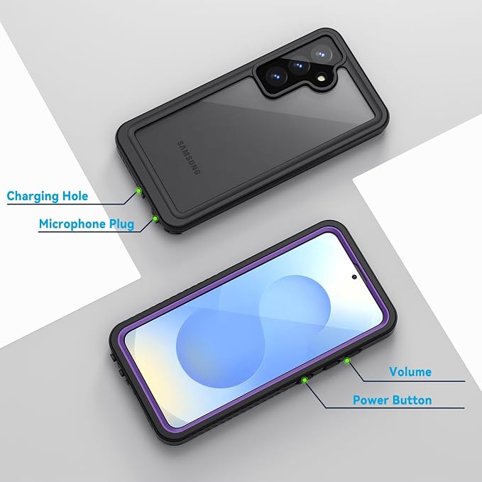 Lanhiem for Samsung Galaxy S25 Case, IP68 Waterproof Dustproof, Built-in Screen - Image 6