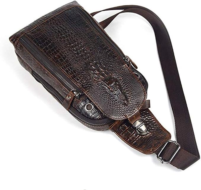 Hebetag Crocodile Genuine Leather Sling Chest Bag - Image 5