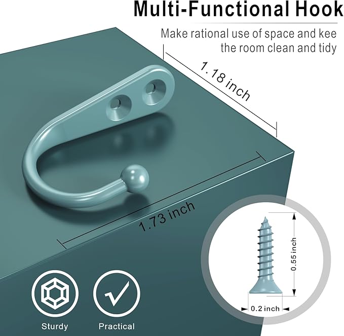 15 Pcs Black Wall Mounted Coat Hooks, Hanger Hook - Image 2