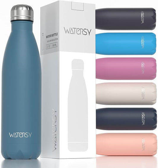 WATERSY Stainless Steel water bottles, 17oz/500ml Insulated Water Bottles by Watersy