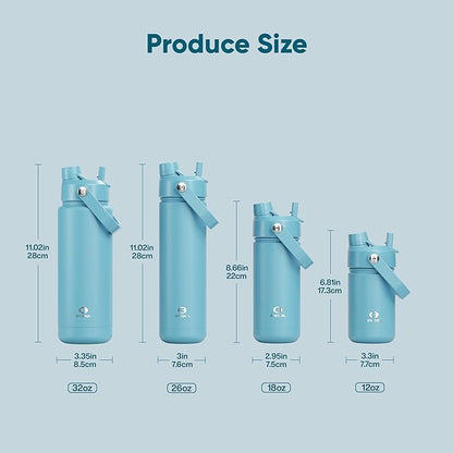 Kids Insulated Water Bottle - 12oz Stainless Steel Water Bottle with Dual Spouts - Image 5