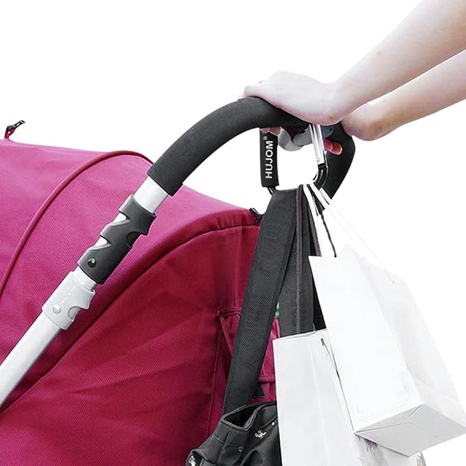 Stroller Hooks 2 Pcs Large Carabiner Clips - Image 6