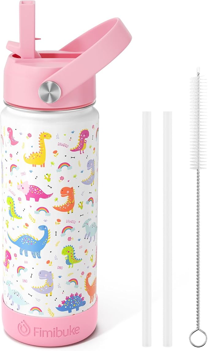Fimibuke Kids Insulated Water Bottle, 18oz BPA FREE 18/8 Stainless Steel Kid Cup by Fimibuke