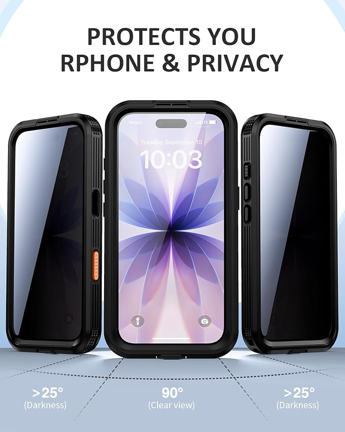 Lanhiem Magnetic for iPhone 17 Case, Built-in Privacy Screen Protector - Image 2