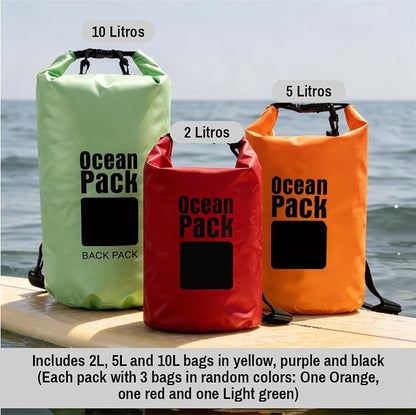 Waterproof Dry Bag Backpack Set of 3 – PVC Roll Top Waterproof Bags - Image 6