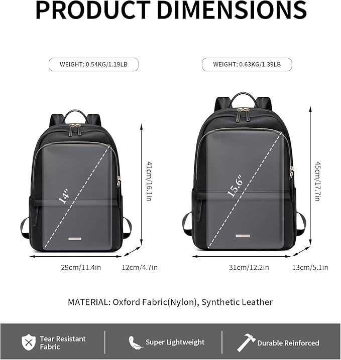GOLF SUPAGS Laptop Backpack for Women Slim Computer Bag Work Travel College - Image 5