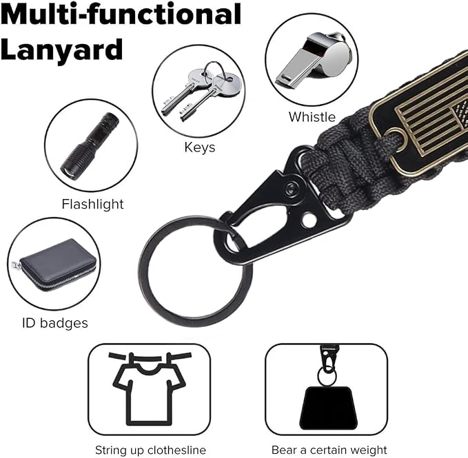 2pcs Heavy Duty Braided Paracord Lanyard Keychains - Image 3