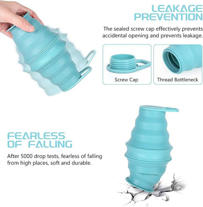 Nefeeko Collapsible Water Bottle, 17oz Reuseable BPA Free Silicone Foldable - Image 5