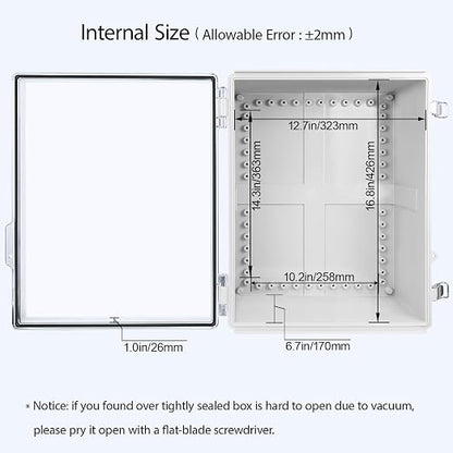 LeMotech Electrical Box, IP67 Waterproof Hinged Clear Cover Stainless Steel - Image 5