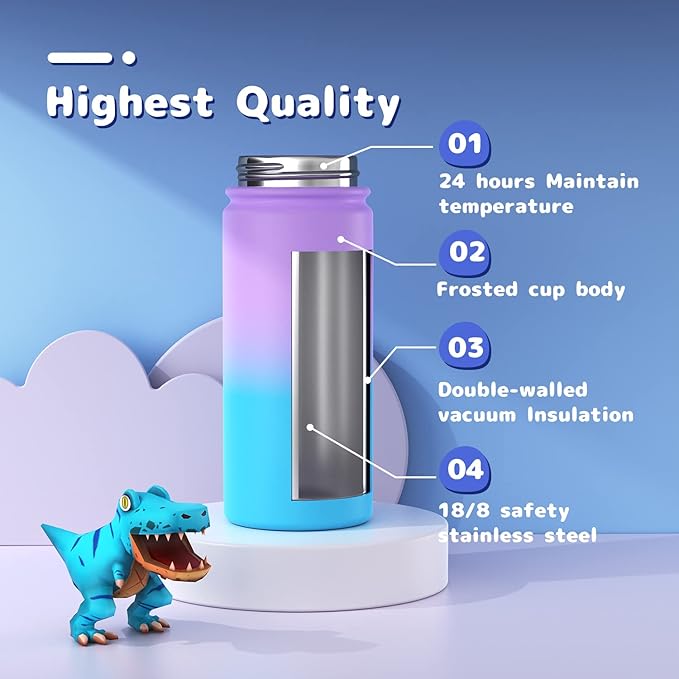 Kids Water Bottle, Stainless Steel Vacuum Insulated cup, Kids Water Bottle - Image 5