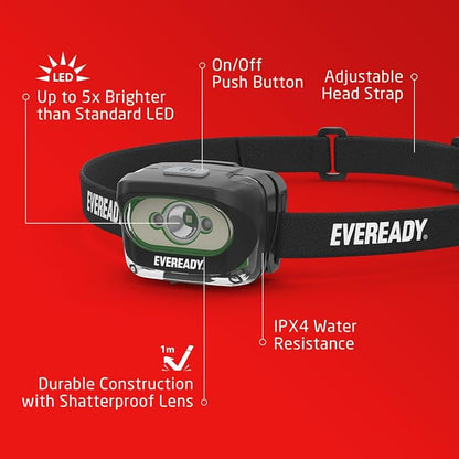 Rechargeable LED Headlamps by Eveready, IPX4 Water Resistant Head Lights - Image 5