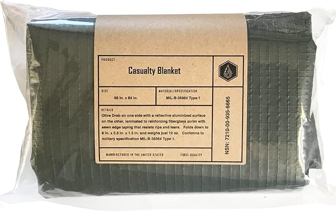 5col Survival Supply Casualty Blanket, MIL-B-36964 Type 1, Olive Drab by Unknown
