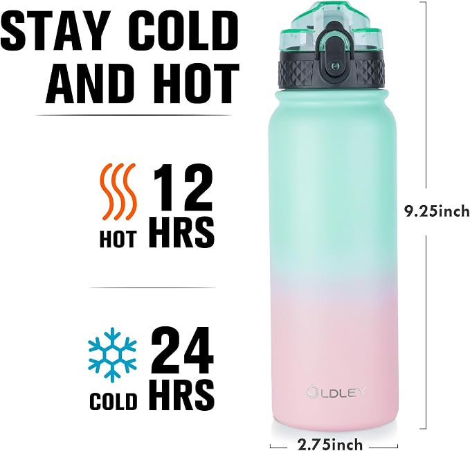 Insulated Water Bottle 20oz for Adults Kids Stainless Steel Water Bottles - Image 3