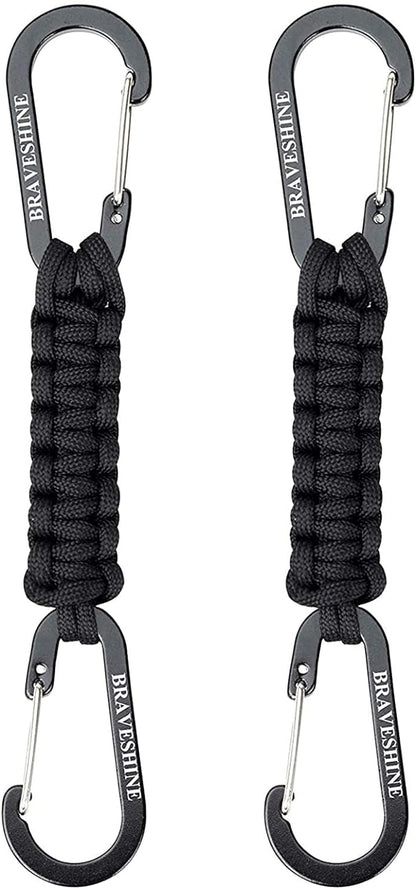 BRAVESHINE Paracord Keychain Carabiner Clip, D Ring Lanyard Hanger Stroller Hook by BRAVESHINE
