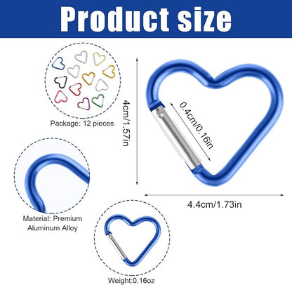 Ouligay 10pcs Cute Heart Shaped Carabiner Star Carabiner Heart Shaped Backpack - Image 4