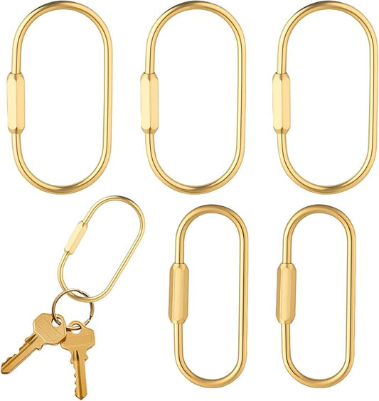 5-Pcs Bag Charm Clasp Oval Key Ring by FDKJEJCDirect