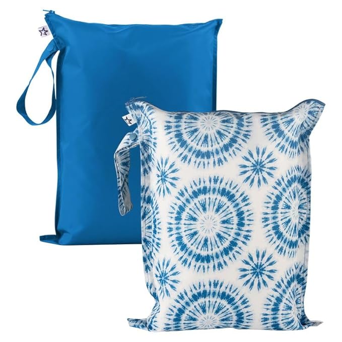 Tiny Twinkle Mess Proof Wet Bags | 2-Pack Reusable Waterproof Wet Bags by TinyTwinkle