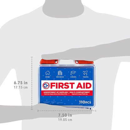 Be Smart Get Prepared 110 pc First Aid Kit: Clean, Protect Minor Cuts, Camping - Image 9