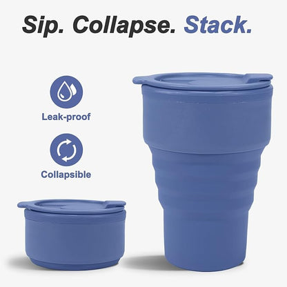 Collapsible Silicone Camping Cups 13oz - Image 2