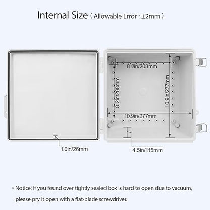 LeMotech Electrical Box, IP67 Waterproof Hinged Cover Stainless Steel Latch - Image 5