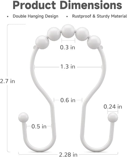 Bathway White Shower Curtain Hooks and Rings - Image 6