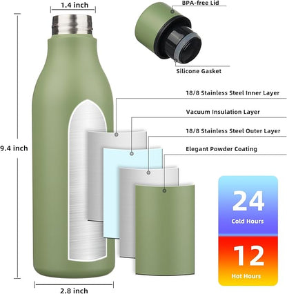 BJPKPK Insulated Water Bottles, 18 oz Stainless Steel Metal Water Bottle - Image 3
