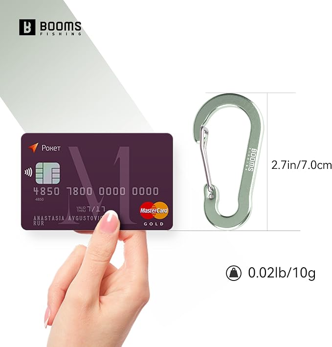 Booms Fishing CC5 Multi-Use Carabiner Clips, 10 Pack 2.7" Small Caribeener Clips - Image 6