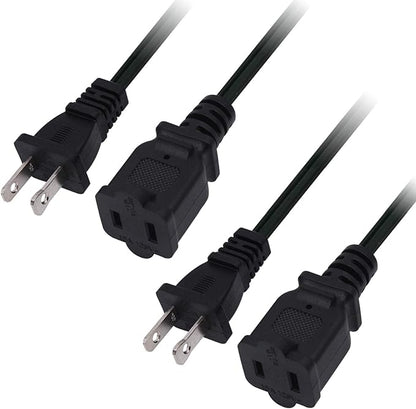 10 FT 2 Prong Extension Cord, Male/Female Power Cable by Yeatel