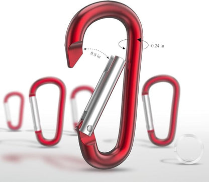 Carabiner Keychain Clip -3" Aluminum Carabiner D Ring, Caribeener Clips - Image 2